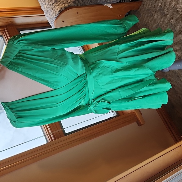 EVER NEW MATILDA SATIN MINI DRESS -SIZE 2- ENERGETIC JADE NWT - Picture 8 of 10